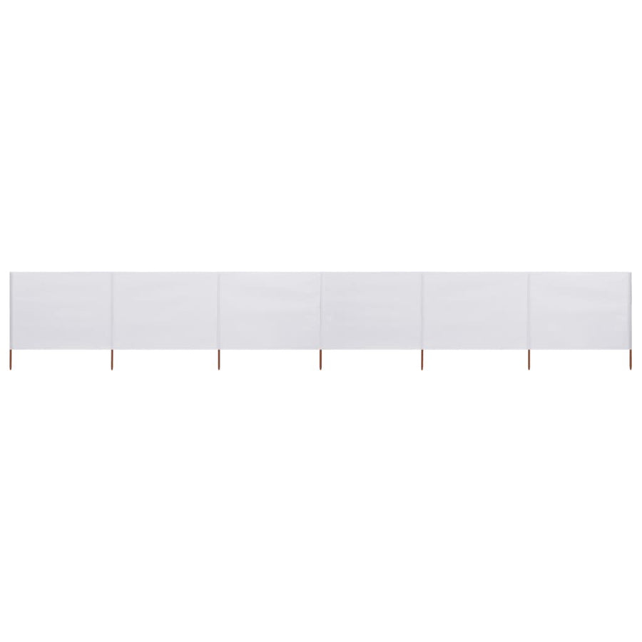 Windscherm 6-Panelen Stof Wit 800 x 80 cm Zandwit