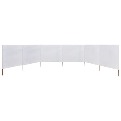 Windscherm 6-Panelen Stof Wit 800 x 80 cm Zandwit