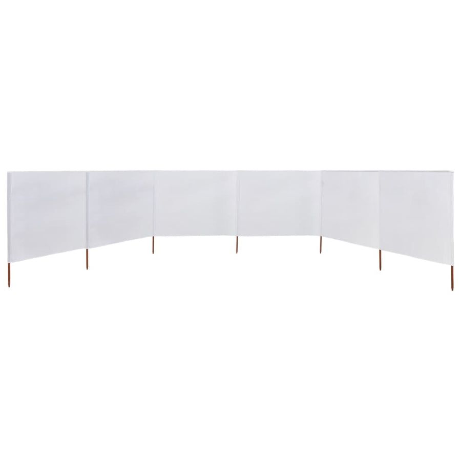 Windscherm 6-Panelen Stof Wit 800 x 80 cm Zandwit