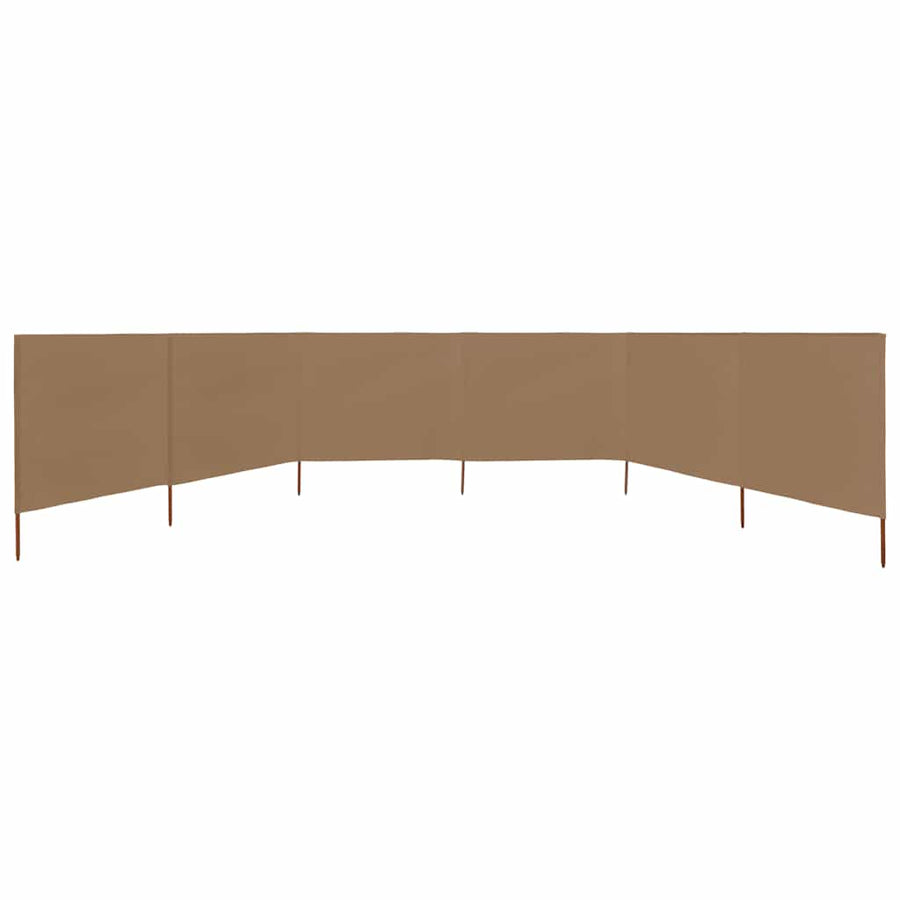 Windscherm 6-Panelen Stof 800 x 80 cm Taupe
