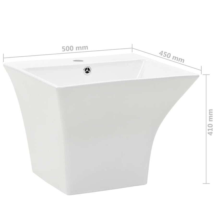 Wasbak Wandgemonteerd 500X450X410 Mm Keramiek Wit