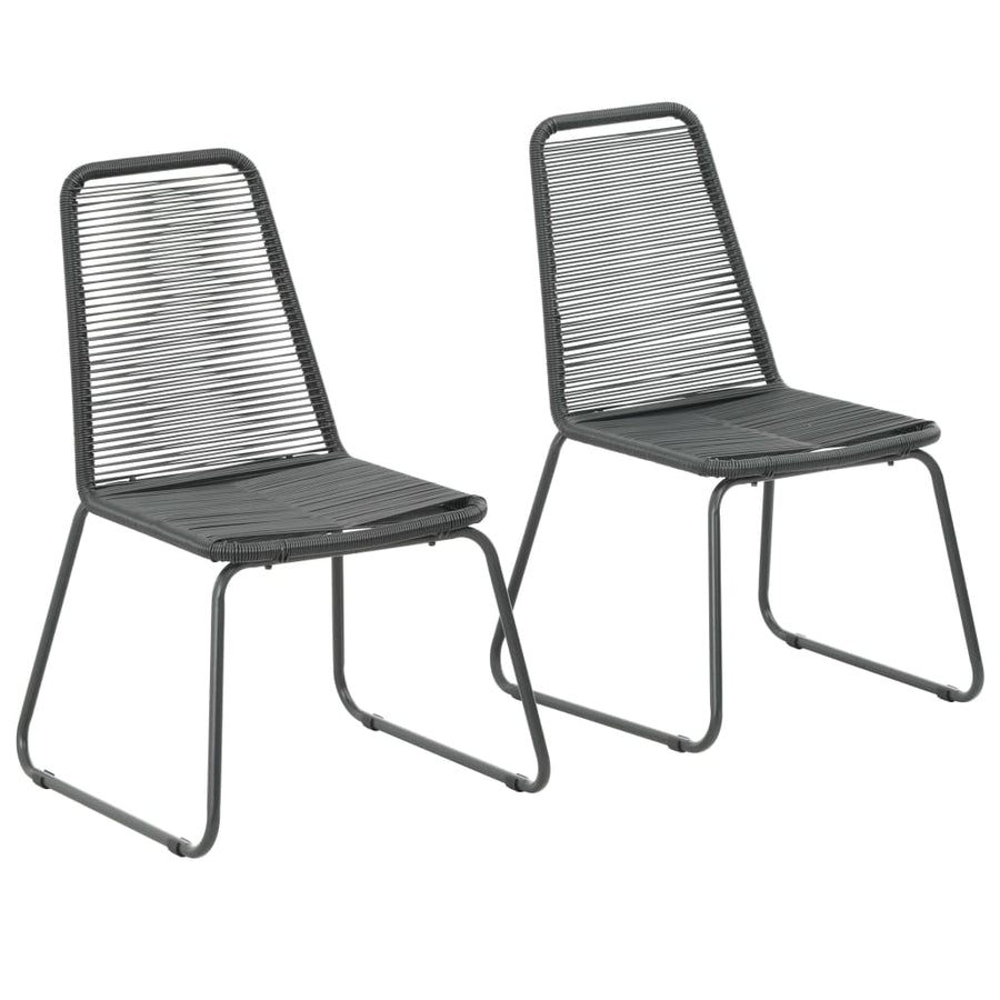 Tuinstoelen Poly Rattan Zwart 2