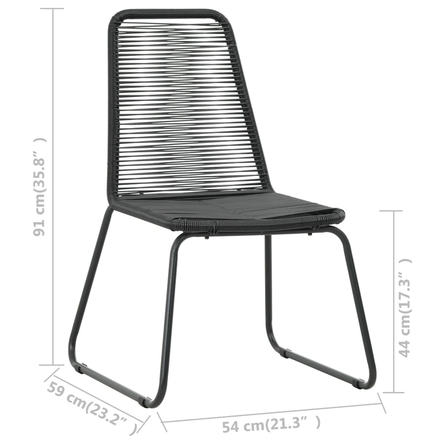 Tuinstoelen Poly Rattan Zwart 2