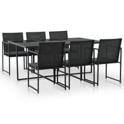 Tuinset 7-delig poly rattan zwart