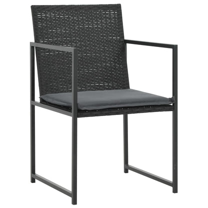 -Delige Tuinset Met Kussens Poly Rattan 7 Zwart