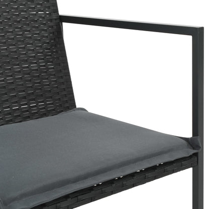-Delige Tuinset Met Kussens Poly Rattan 7 Zwart