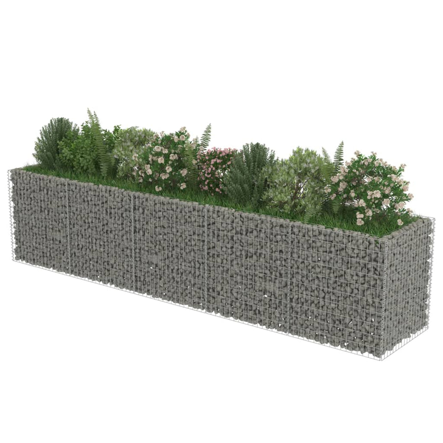 Gabion Plantenbak Verhoogd Gegalvaniseerd Staal 450 x 90 x 100 cm