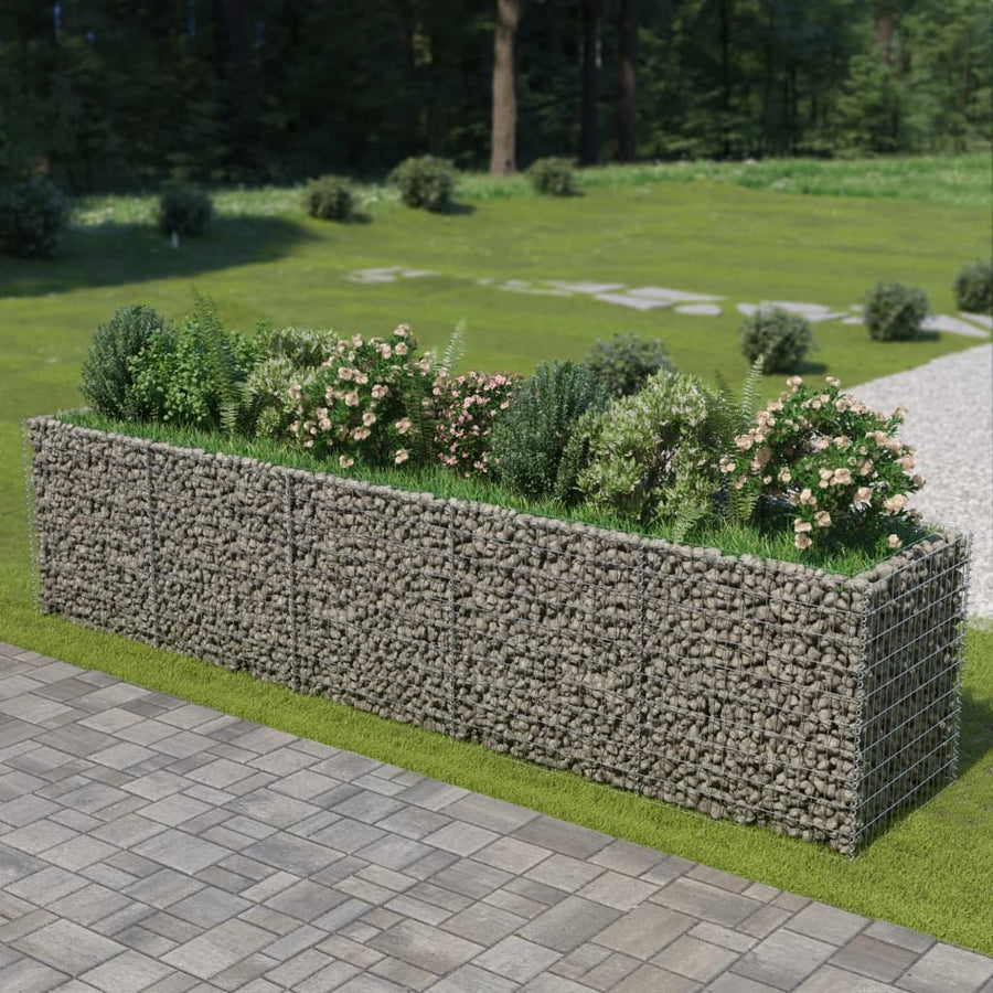 Gabion Plantenbak Verhoogd Gegalvaniseerd Staal 450 x 90 x 100 cm