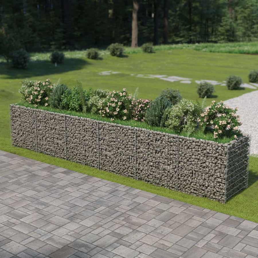 Gabion Plantenbak Verhoogd Gegalvaniseerd Staal 540 x 90 x 100 cm