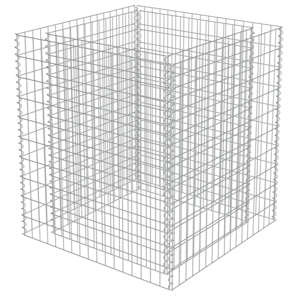 Gabion Plantenbak Verhoogd Gegalvaniseerd Staal 90 x 90 x 100 cm
