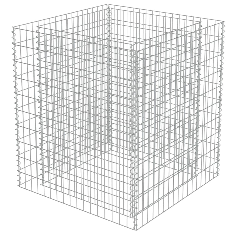 Gabion Plantenbak Verhoogd Gegalvaniseerd Staal 90 x 90 x 100 cm