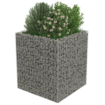 Gabion Plantenbak Verhoogd Gegalvaniseerd Staal 90 x 90 x 100 cm