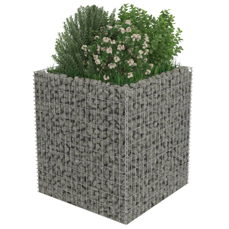 Gabion Plantenbak Verhoogd Gegalvaniseerd Staal 90 x 90 x 100 cm