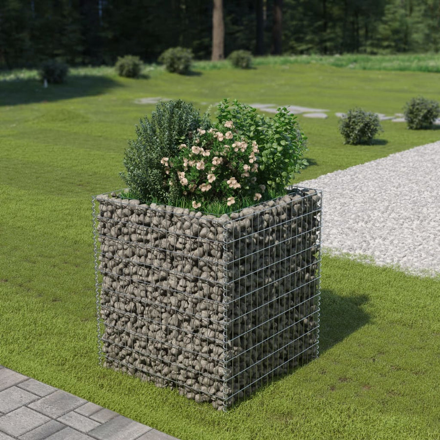 Gabion Plantenbak Verhoogd Gegalvaniseerd Staal 90 x 90 x 100 cm