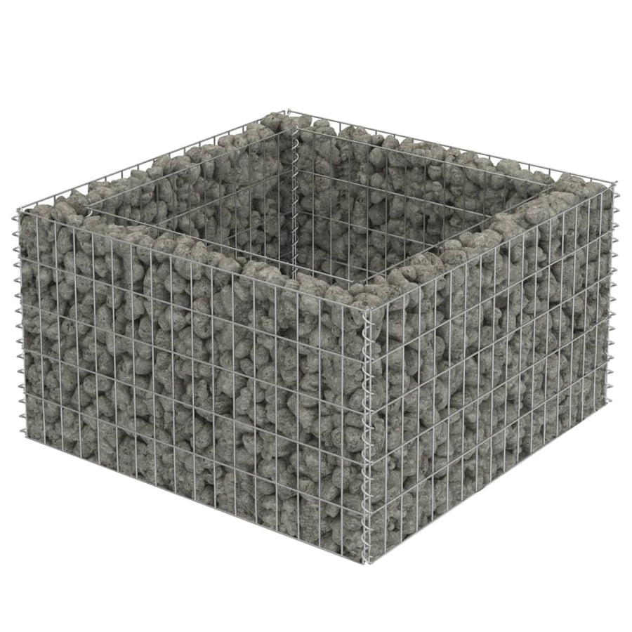 Gabion Plantenbak Verhoogd Gegalvaniseerd Staal 90 x 90 x 50 cm