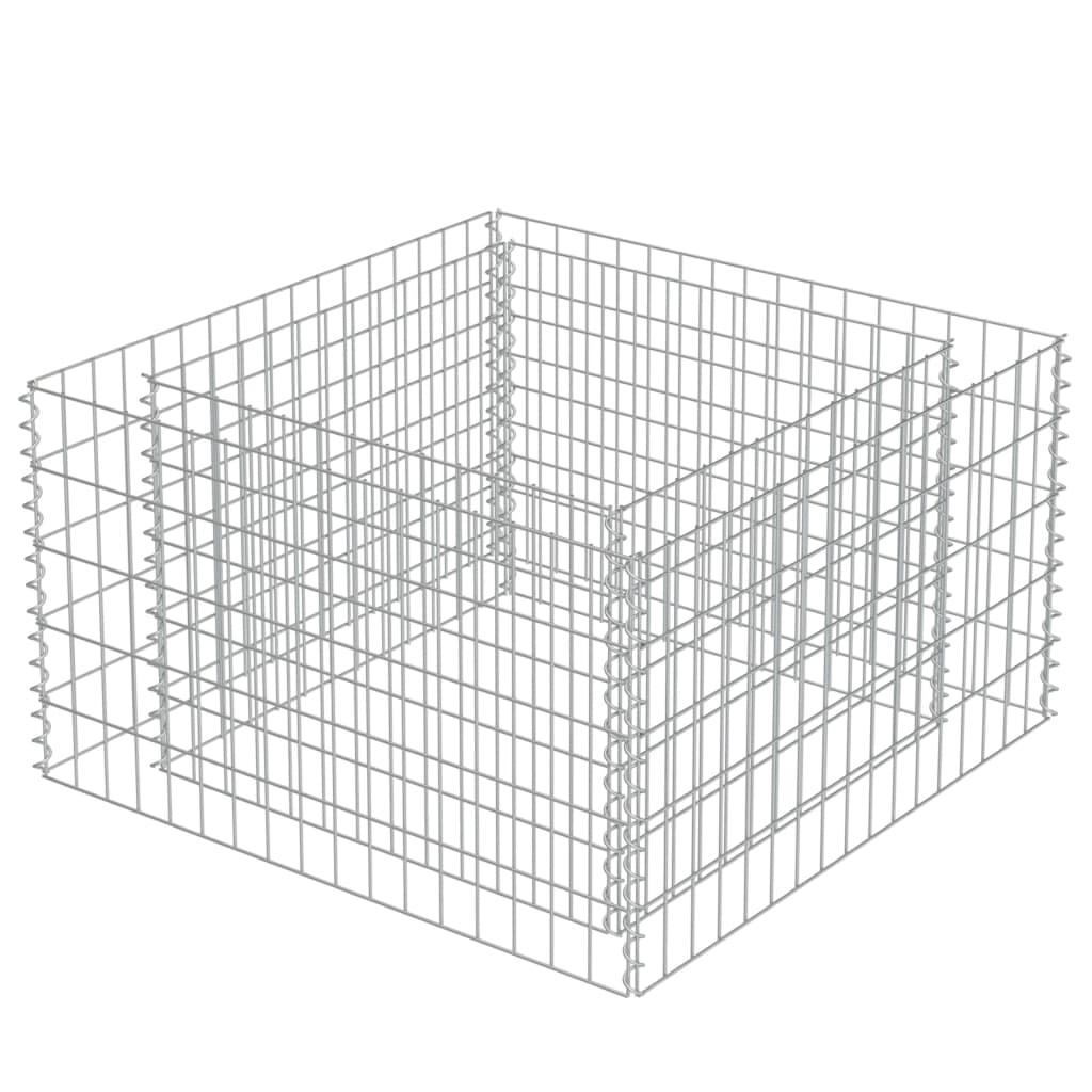 Gabion Plantenbak Verhoogd Gegalvaniseerd Staal 90 x 90 x 50 cm