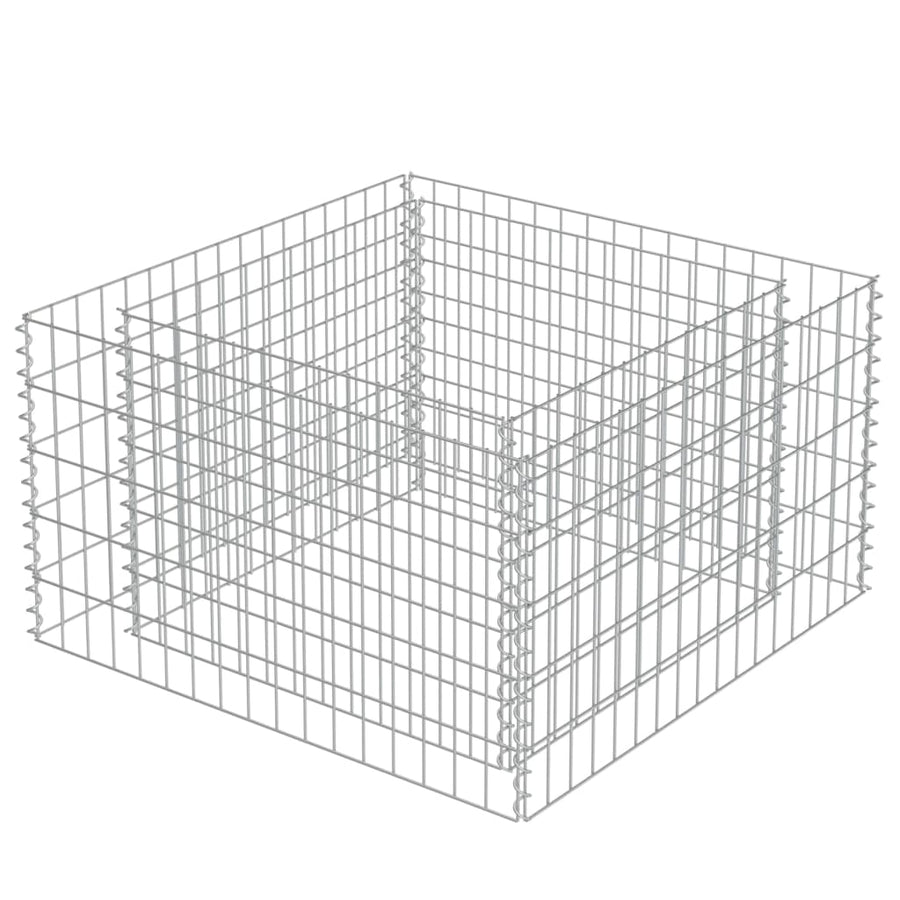 Gabion Plantenbak Verhoogd Gegalvaniseerd Staal 90 x 90 x 50 cm
