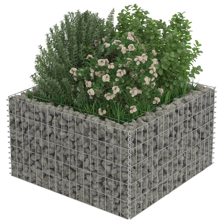 Gabion Plantenbak Verhoogd Gegalvaniseerd Staal 90 x 90 x 50 cm