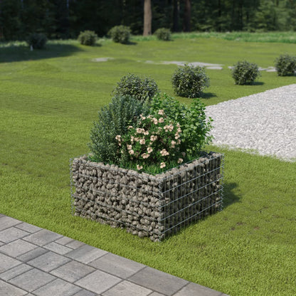 Gabion Plantenbak Verhoogd Gegalvaniseerd Staal 90 x 90 x 50 cm
