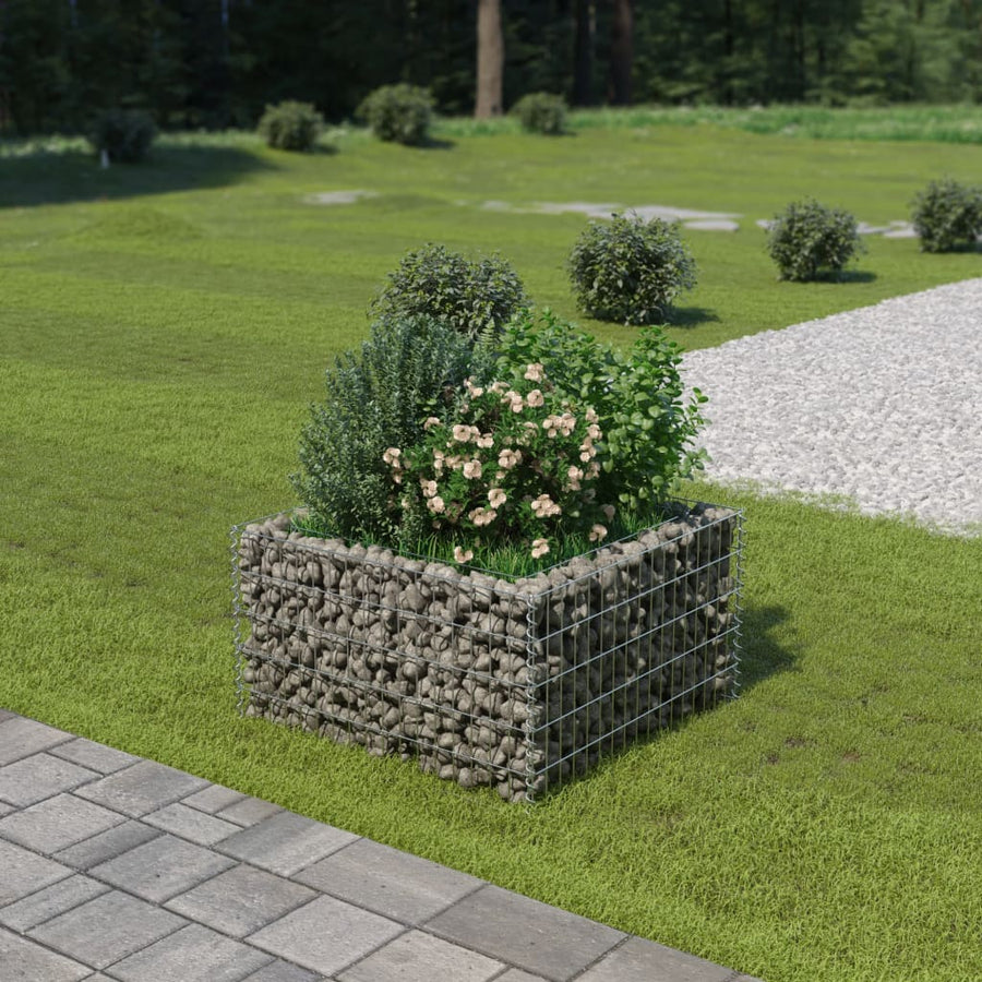 Gabion Plantenbak Verhoogd Gegalvaniseerd Staal 90 x 90 x 50 cm