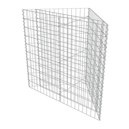 Gabion plantenbak verhoogd 75x75x100 cm gegalvaniseerd staal