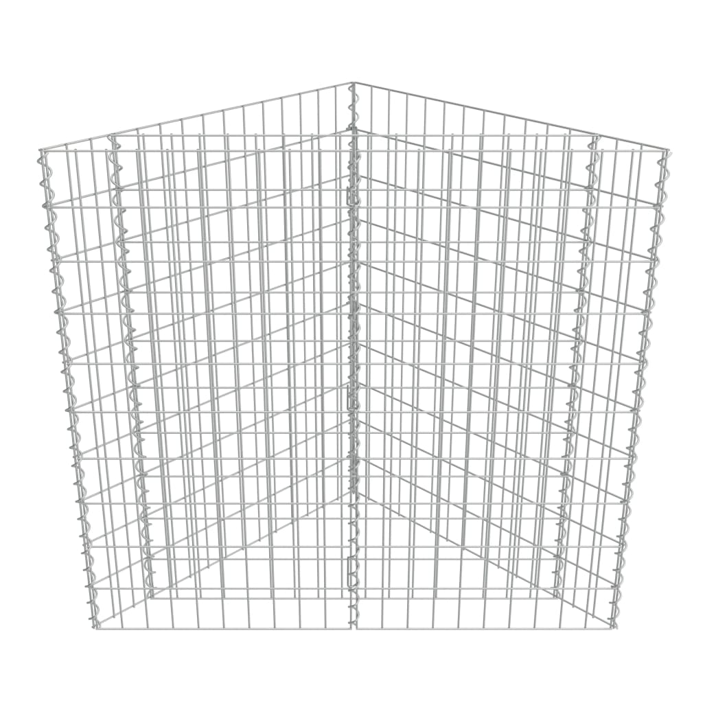 Gabion plantenbak verhoogd 75x75x100 cm gegalvaniseerd staal
