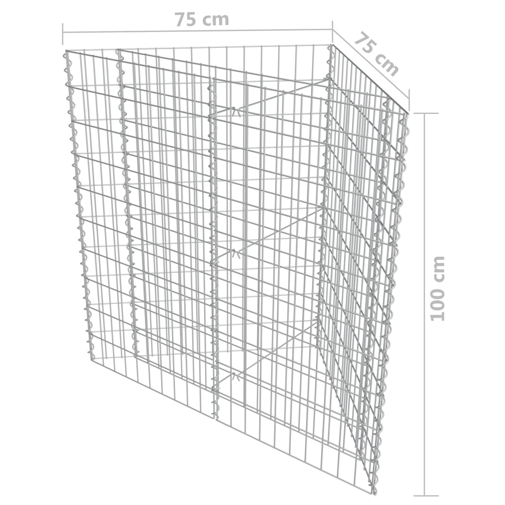 Gabion plantenbak verhoogd 75x75x100 cm gegalvaniseerd staal