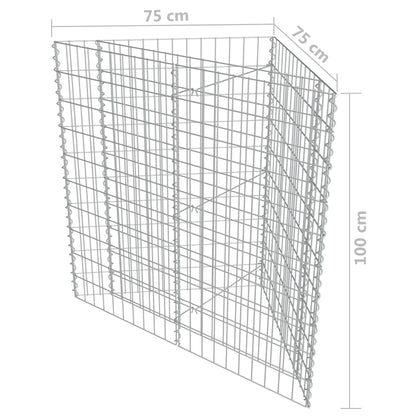 Gabion plantenbak verhoogd 75x75x100 cm gegalvaniseerd staal