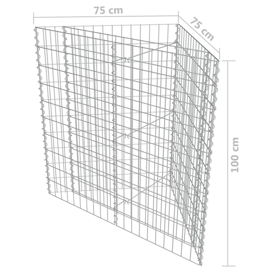 Gabion plantenbak verhoogd 75x75x100 cm gegalvaniseerd staal