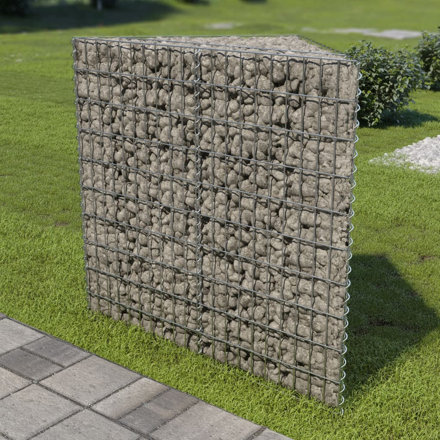Gabion plantenbak verhoogd 75x75x100 cm gegalvaniseerd staal