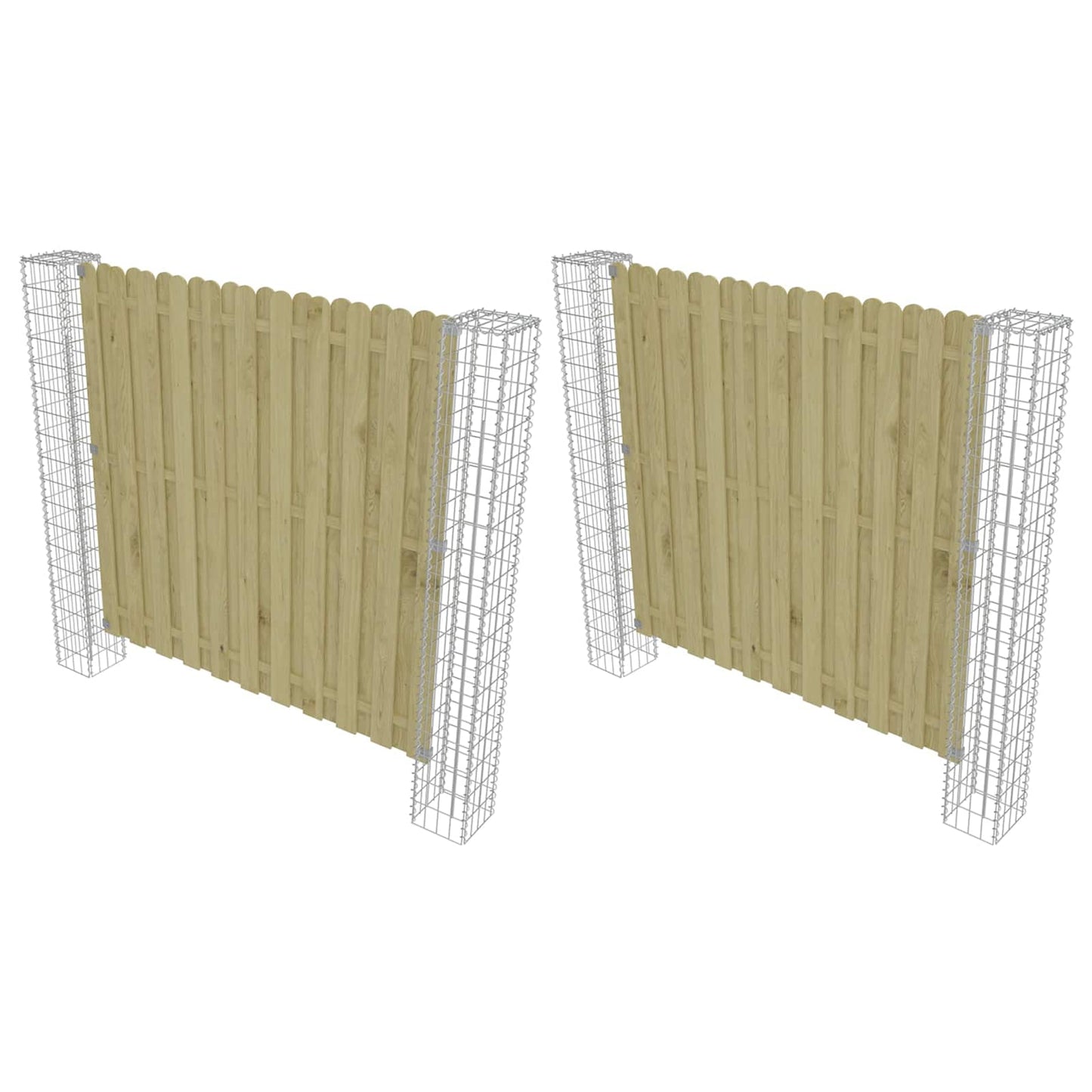 Afrasteringspaal 2 pcs Zilver 20 x 20 x 190 cm Metaal