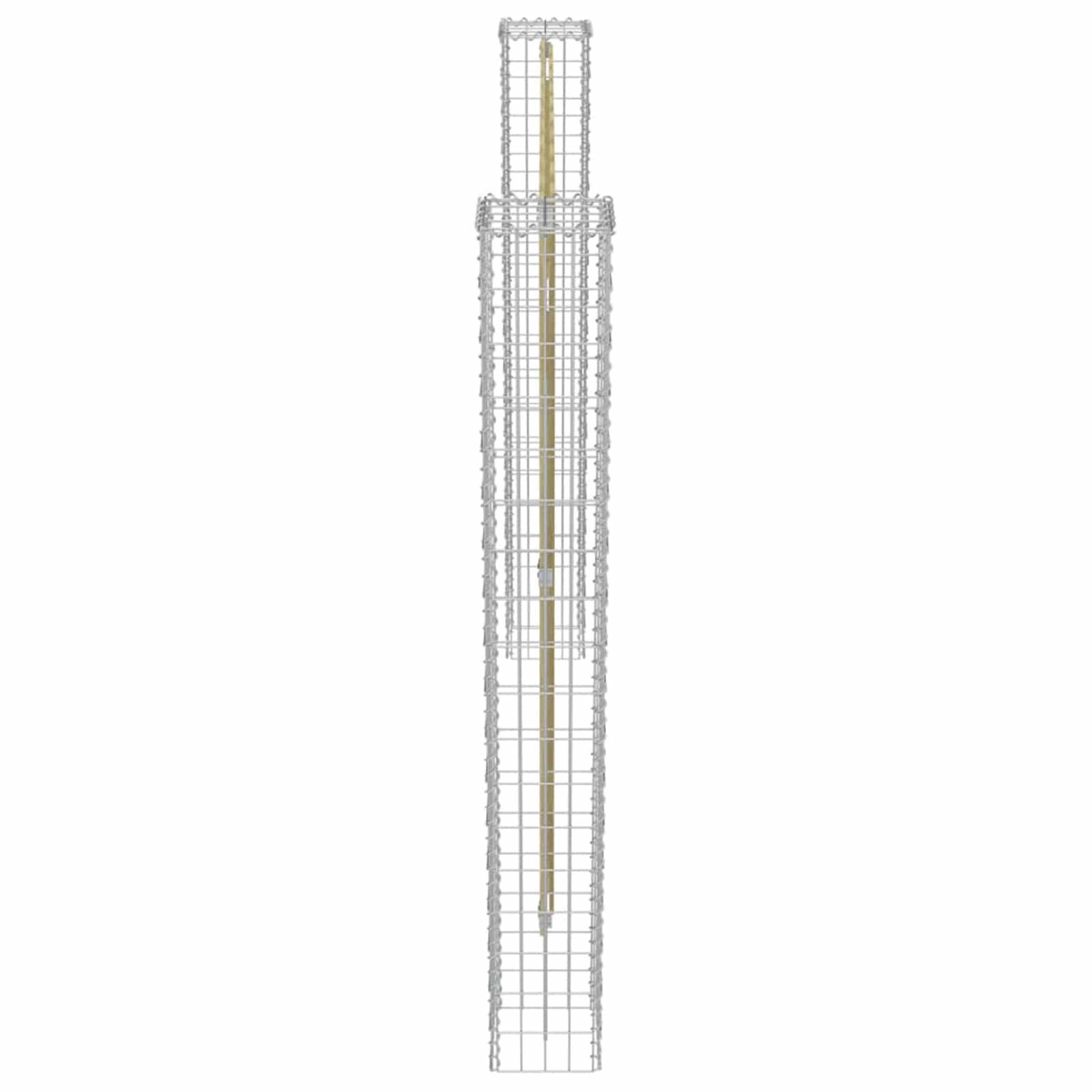 Afrasteringspaal 2 pcs Zilver 20 x 20 x 190 cm Metaal