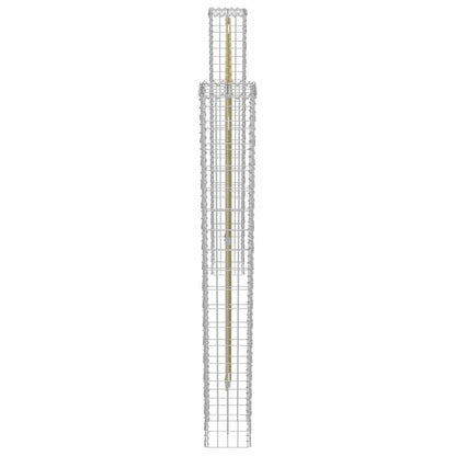 Afrasteringspaal 2 pcs Zilver 20 x 20 x 190 cm Metaal