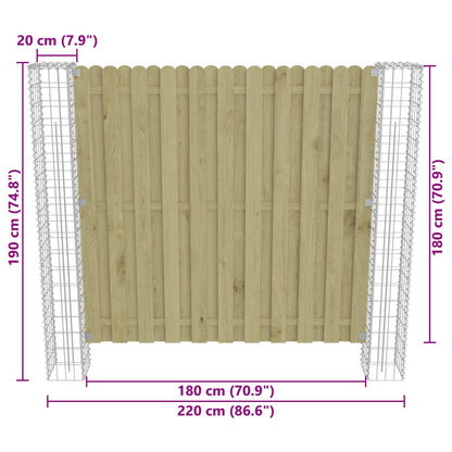 Afrasteringspaal 2 pcs Zilver 20 x 20 x 190 cm Metaal
