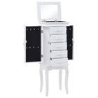 Freestanding white jewelry cabinet