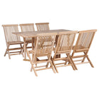 7-Piece Foldable Solid Teak Garden Furniture Set