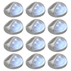 LED wall lights solar round silver 12 pcs
