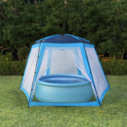 Zwembadtent 500x433x250 cm blauw polyester