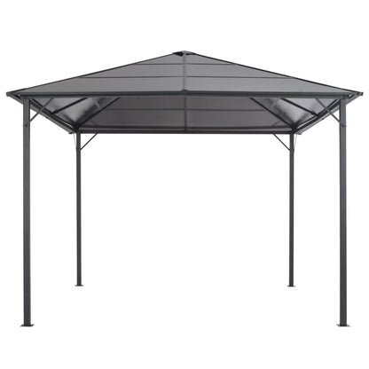 Prieel Met Dak Aluminium Zwart 3 x 3 m