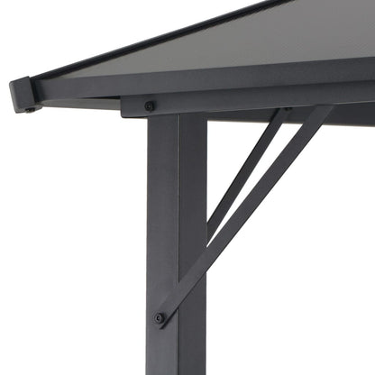 Prieel Met Dak Aluminium Zwart 3 x 3 m