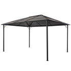 Pergola with roof 4x3x2.6 m aluminum black