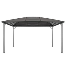 Prieel Met Dak 4X3X2,6 M Aluminium Zwart 4 x 3 m