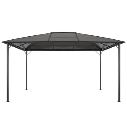 Prieel Met Dak 4X3X2,6 M Aluminium Zwart 4 x 3 m