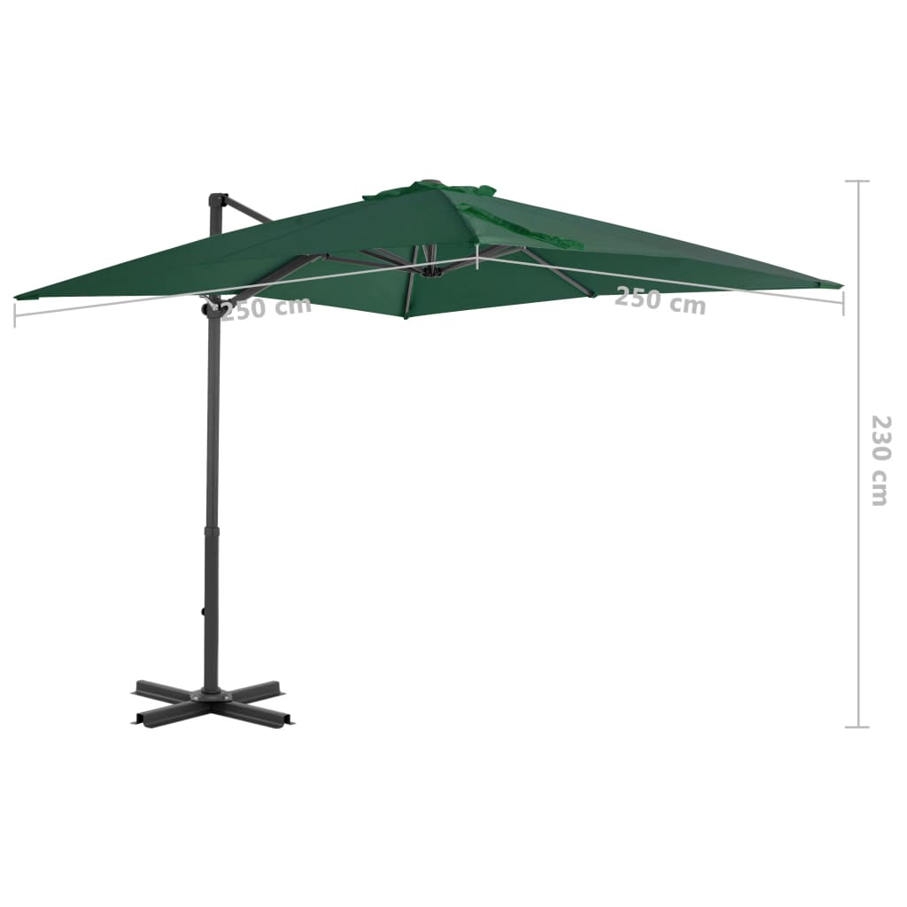 Zweefparasol Met Aluminium Paal Groen 250 x 250 cm Lichtgroen