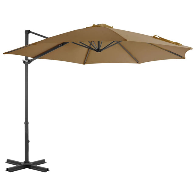 Zweefparasol Met Aluminium Paal 300 Cm 300 x 238 cm Taupe