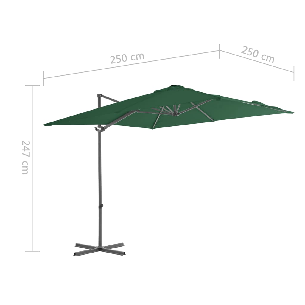 Zweefparasol Met Stalen Paal Groen 250 x 250 cm Lichtgroen