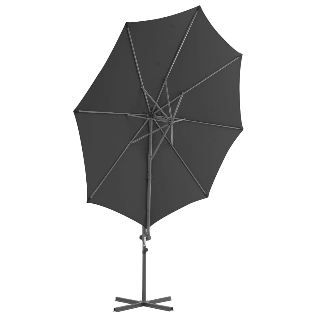 Zweefparasol Met Stalen Paal 300 Cm 300 x 255 cm Antraciet