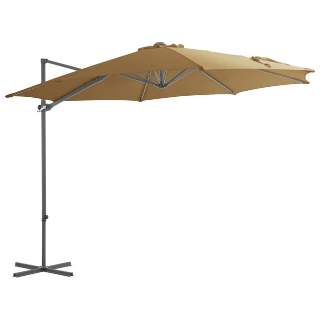 Zweefparasol Met Stalen Paal 300 Cm 300 x 255 cm Taupe