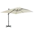 Zweefparasol Met Aluminium Paal 300X300 Cm Zandkleurig 300 x 300 cm