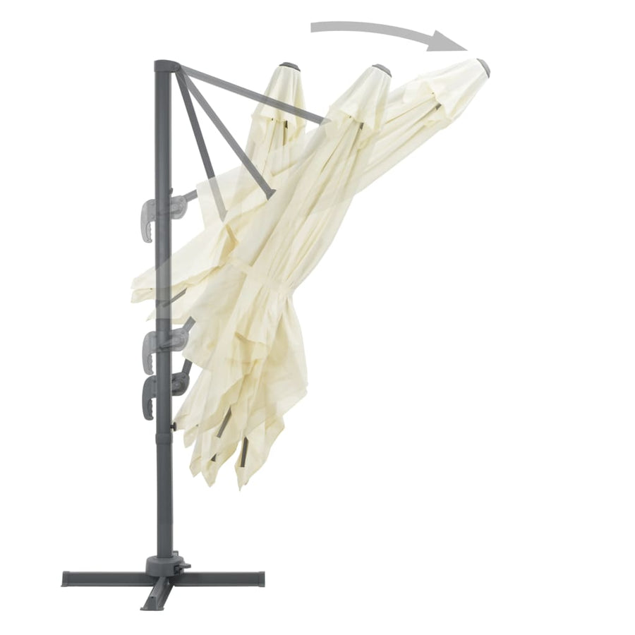 Zweefparasol Met Aluminium Paal 300X300 Cm Zandkleurig 300 x 300 cm